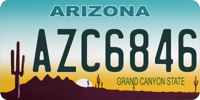 AZ license plate AZC6846