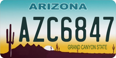AZ license plate AZC6847