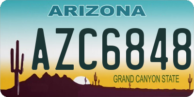 AZ license plate AZC6848