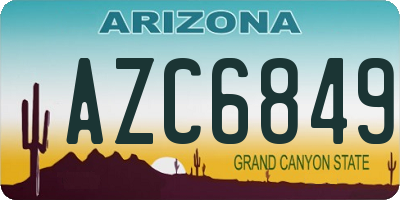 AZ license plate AZC6849
