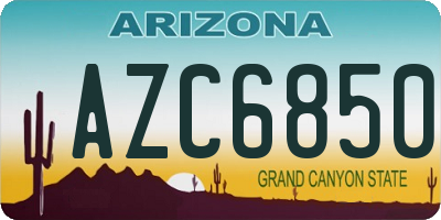 AZ license plate AZC6850