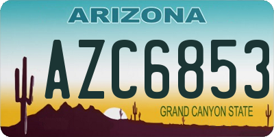AZ license plate AZC6853