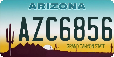 AZ license plate AZC6856