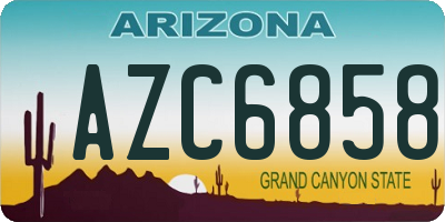 AZ license plate AZC6858