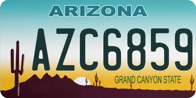 AZ license plate AZC6859