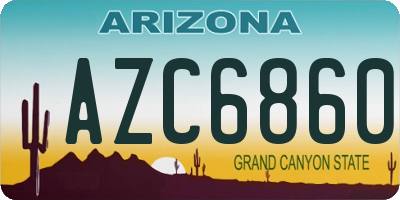 AZ license plate AZC6860