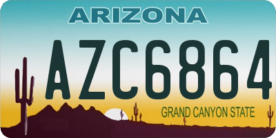 AZ license plate AZC6864