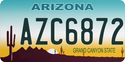 AZ license plate AZC6872