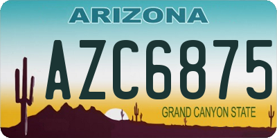 AZ license plate AZC6875