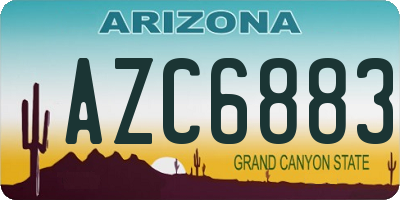 AZ license plate AZC6883