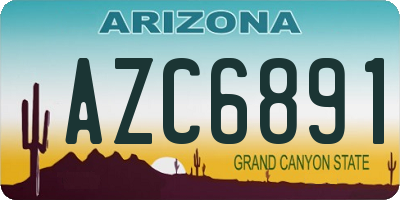 AZ license plate AZC6891