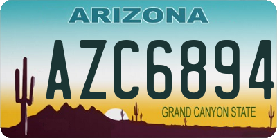 AZ license plate AZC6894