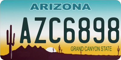 AZ license plate AZC6898