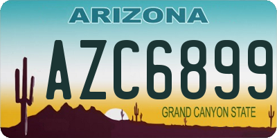 AZ license plate AZC6899