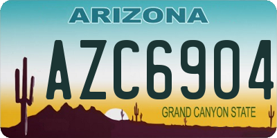 AZ license plate AZC6904