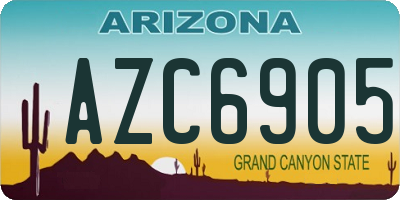 AZ license plate AZC6905