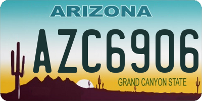 AZ license plate AZC6906