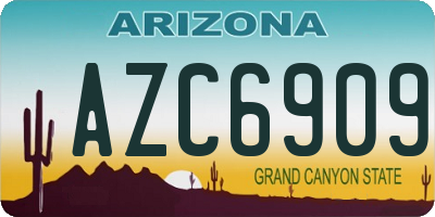 AZ license plate AZC6909