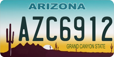 AZ license plate AZC6912