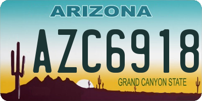 AZ license plate AZC6918