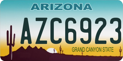 AZ license plate AZC6923