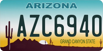 AZ license plate AZC6940