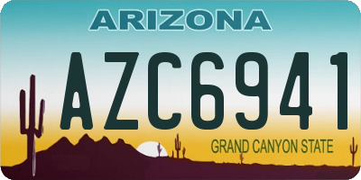 AZ license plate AZC6941