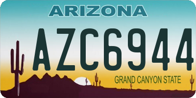 AZ license plate AZC6944