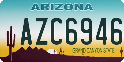AZ license plate AZC6946