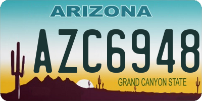 AZ license plate AZC6948