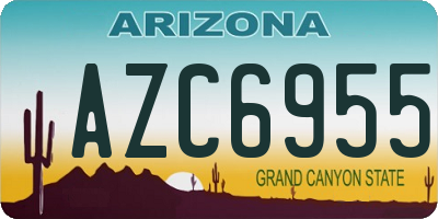 AZ license plate AZC6955