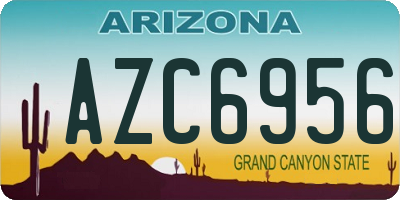 AZ license plate AZC6956