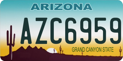 AZ license plate AZC6959
