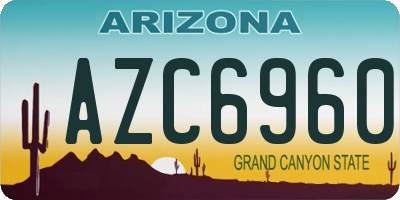 AZ license plate AZC6960