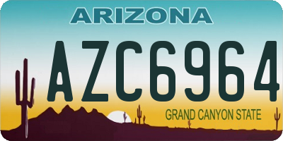 AZ license plate AZC6964