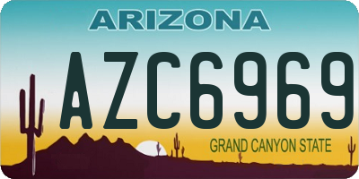 AZ license plate AZC6969