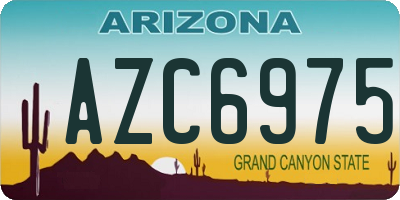 AZ license plate AZC6975