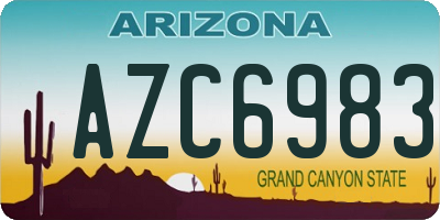 AZ license plate AZC6983