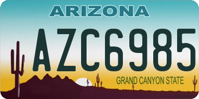 AZ license plate AZC6985