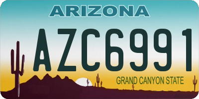 AZ license plate AZC6991