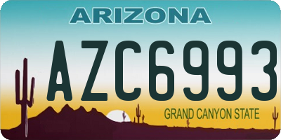 AZ license plate AZC6993
