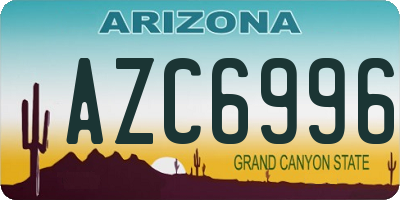 AZ license plate AZC6996