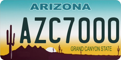AZ license plate AZC7000