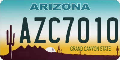 AZ license plate AZC7010