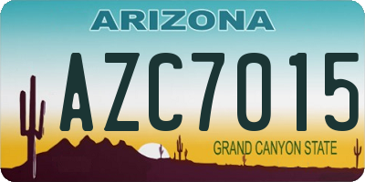 AZ license plate AZC7015