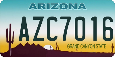 AZ license plate AZC7016