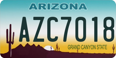 AZ license plate AZC7018