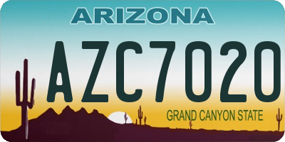 AZ license plate AZC7020