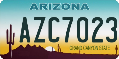 AZ license plate AZC7023