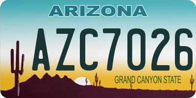 AZ license plate AZC7026